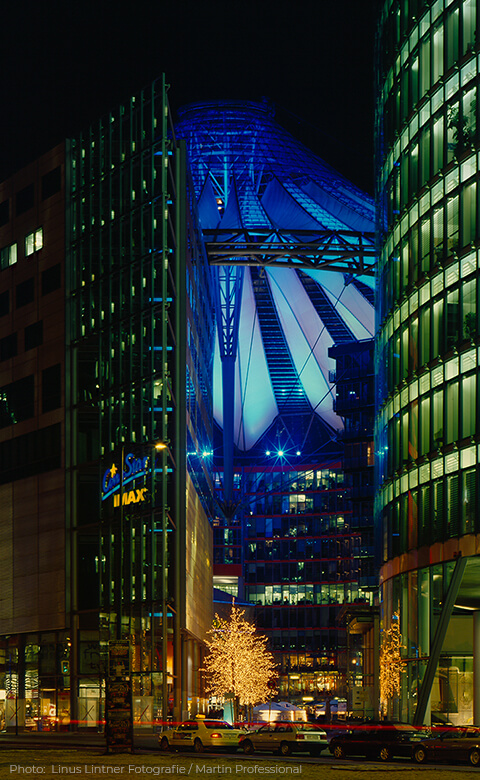 Illumination of Sony Center Berlin