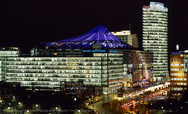 Illumination of Sony Center Berlin