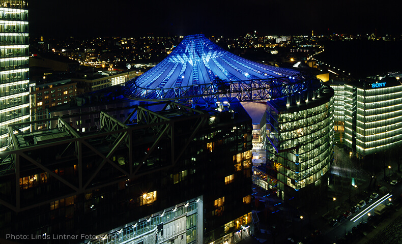 Illumination of Sony Center Berlin