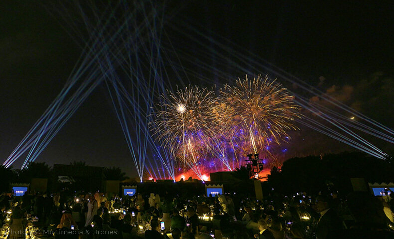 Laser and fireworks display for WTTC Global Summit