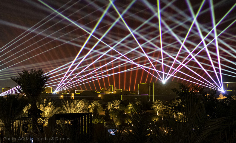 Light and laser show at At-Turaif UNESCO world heritage site