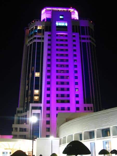 Architectural illumination of the Ritz-Carlton, Doha