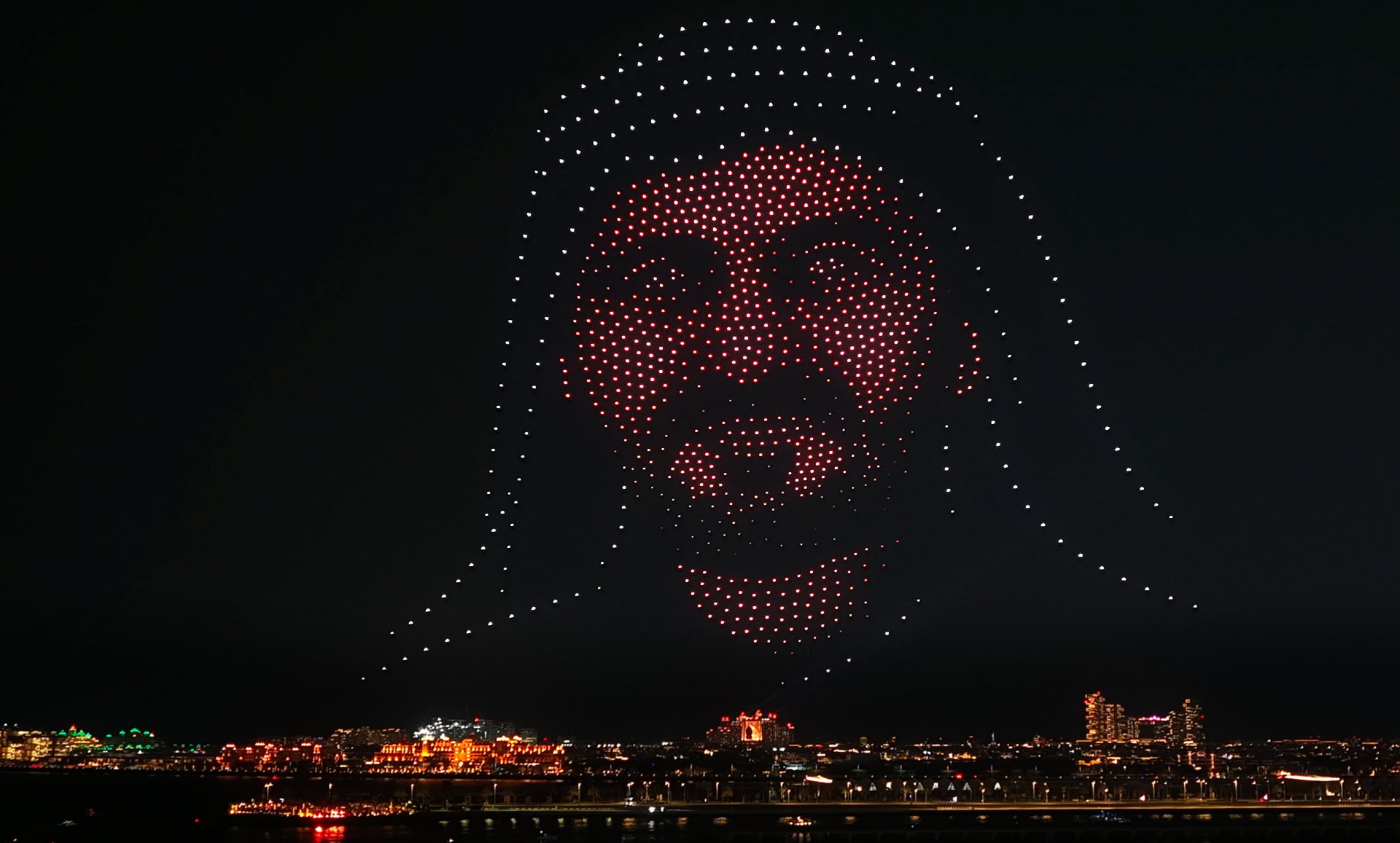 Drones create a portrait of His Highness Sheikh Mohammed bin Rashid Al Maktoum